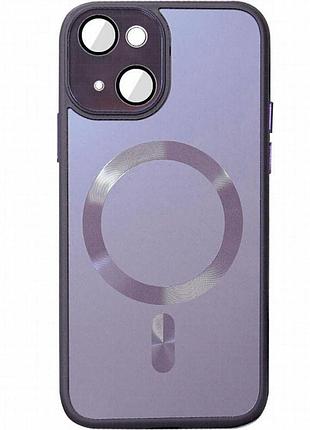 Чехол tpu+glass sapphire midnight with magnetic fit для apple iphone 15 plus (6.7") фиолетовый / deep purple