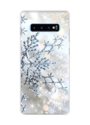 Чехол на samsung galaxy s10 plus :: снежинка (принт 166)