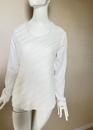 Біла блуза кофта з діагональним драпіруванням gerry weber