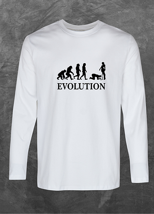 Лонгслив унисекс с принтом evolution база белая 2xl