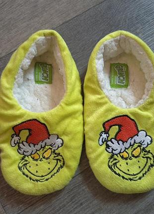🎄 новорічні дитячі кімнатні тапочки «грінч» від німецького бренду lidl розмір 30/31