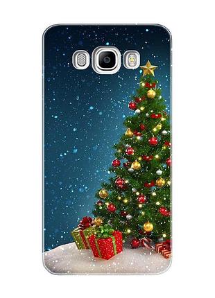 Чехол на samsung galaxy j7(2016) j710 ёлка с подарками (новогодний принт 159)
