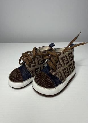 Кросівки для дітей fendi коричневі з синім