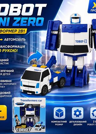 Робот-трансформер tobot mini a1 zero машинка для детей, превращается в автомобиль, высота 11 см, для детей от 3 лет