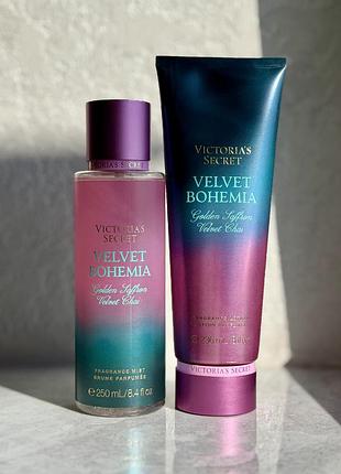 Набір спрей / міст та лосьйон victoria's secret velvet bohemia