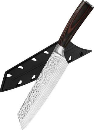Ніж xyj 7 дюймів gyuto, японський кухарський ніж, кухонний ніж з нержавіючої сталі, ергономічна ручка з чохлом
