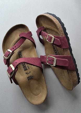 Кожаные сандалии birkenstock mayari burgundy