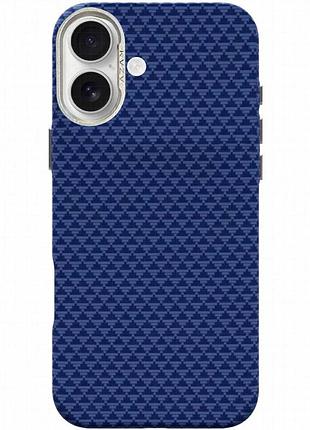Чехол tpu+pc kvzv triangular pattern with magnetic fit для apple iphone 17 (6.3") blue