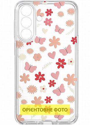 Чехол tpu clear joy для motorola moto g17 power butterfly garden