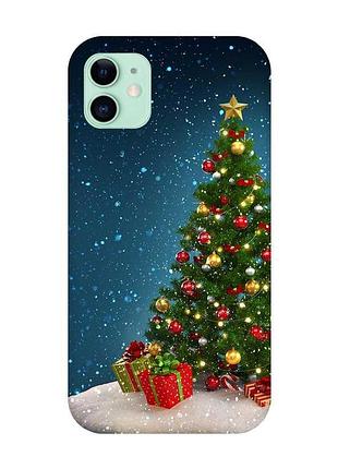 Чохол на apple iphone 11 (6,1) ялинка з подарунками (новорічний принт 159)