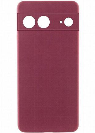 Чехол tpu getman liquid silk full camera для google pixel 7 бордовый / marsala