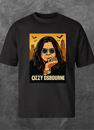Футболка унісекс з принтом ozzy osbourne оззи осборн оверсайз чорна s