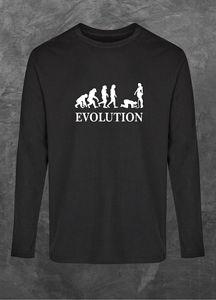 Лонгслив унисекс с принтом evolution база черная 2xl