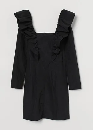 Черное кэжуал платье h&amp;m однотонное