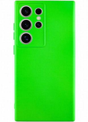 Чехол tpu getman liquid silk full camera для samsung galaxy s24 ultra салатовый / neon green