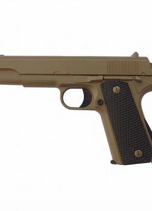 Игрушечный металлический пружинный пистолет на пластиковых пульках 6мм colt m1911 | игрушечное оружие для мальчика