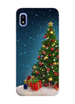 Чохол на samsung galaxy a10 (2019) a105 ялинка з подарунками (новорічний принт 159)