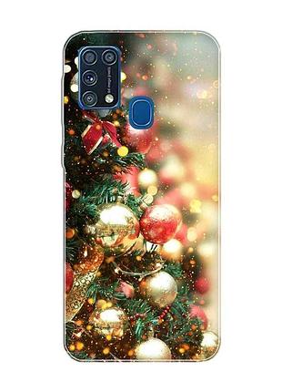 Чехол на samsung galaxy m31 рождественская ёлка (новогодний принт 161)