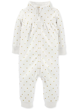 Человечек слип carters baby girls из флиса в горошек на молнии 24м