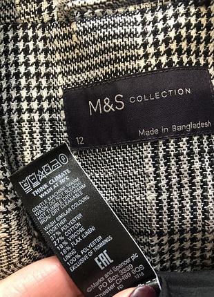 Піджак блейзер подовжений в клітинку m&s р.12 10