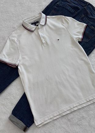 Футболка-поло tommy hilfiger the 1985 polo біла розмір m (slim fit)