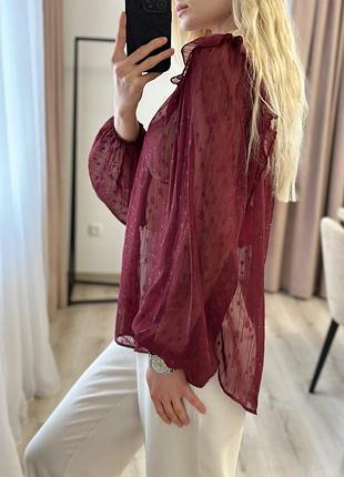 Вишнева шифонова блуза✨ 5