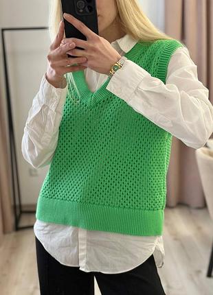 Жилетка в’язана💚 6