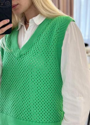 Жилетка в’язана💚 5