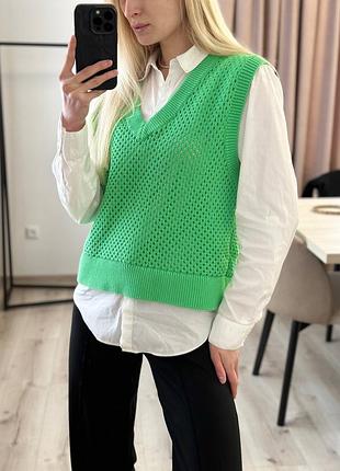 Жилетка в’язана💚 3