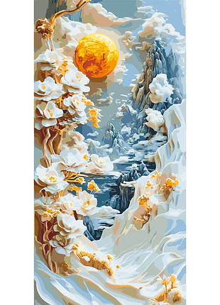Картина по номерам "абстракция: горные цветы" lw5104, 40х80 см