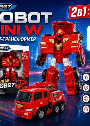 Детский трансформер tobot mini w робот-машинка 2 в 1, трансформация авто-робот, подвижные детали, размер 12 см, от 3 лет