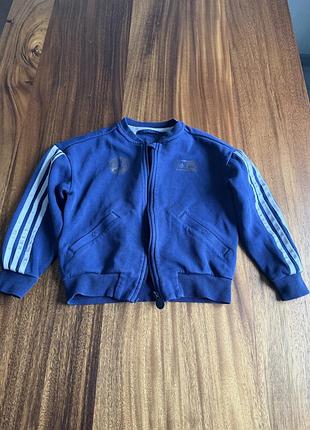 Спортивна кофта для хлопчика adidas синя, розмір 116 (5-6 років)
