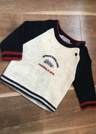 Светр на хлопчика світшот з машинками 36 міс кофта формула 1