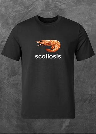 Футболка унисекс с принтом scoliosis базовая черная 2xl