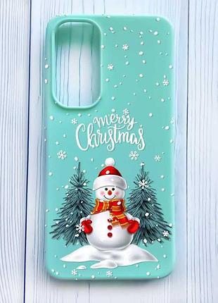 Матовий бірюзовий чохол на samsung galaxy s24 fe сніговик (принт 152)