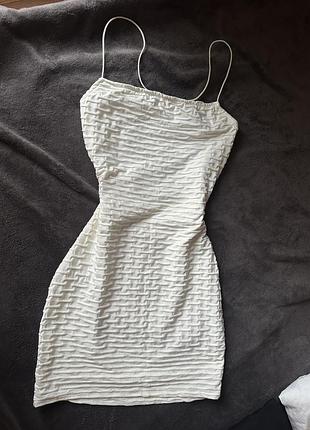 Коротка сукня жіноча bershka біла🎀
