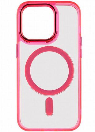 Чехол tpu iris with magnetic fit для apple iphone 14 pro (6.1") малиновый