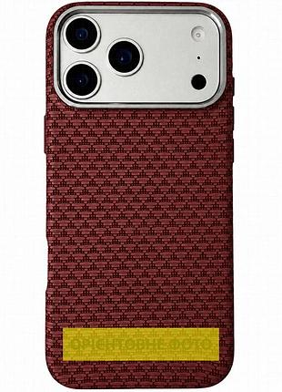 Чехол tpu+pc kvzv triangular pattern with magnetic fit для apple iphone 15 pro (6.3") red