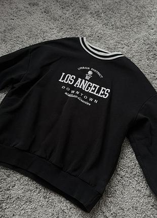 Світшот жіночий осінній чорний з написом los angeles