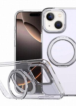 Чехол tpu+pc empire with magnetic fit and ring для apple iphone 13 / 14 (6.1") clear