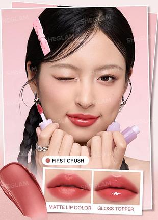 Помада для губ sheglam mood switch matte & gloss lip duo - 115 first crush (6280-115) 3