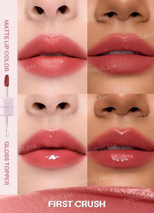 Помада для губ sheglam mood switch matte & gloss lip duo - 115 first crush (6280-115) 4