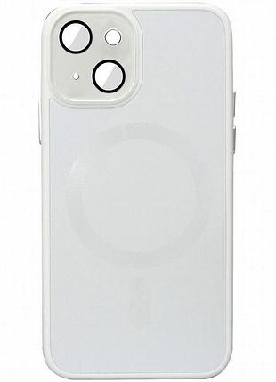 Чехол tpu+glass sapphire midnight with magnetic fit для apple iphone 15 (6.1") белый / white