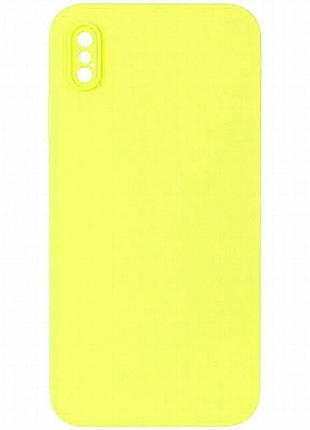 Чехол silk square full camera protective (aa) no logo для apple iphone x / xs (5.8") желтый / yellow