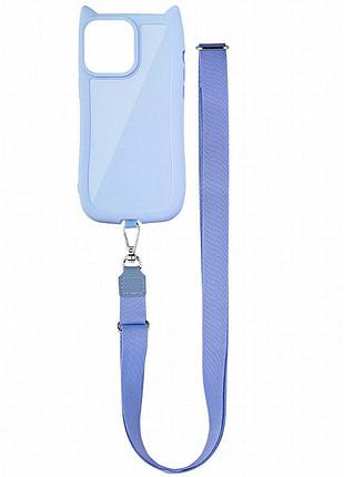 Чехол tpu getman cat with straps для apple iphone 15 (6.1") blue
