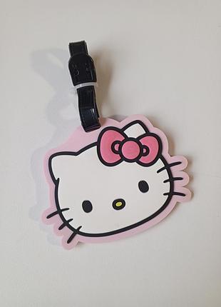 Силиконовая бирка для багажа hello kitty / яркий тег на чемодан sanrio