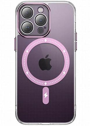 Чехол tpu+pc colorful with magnetic fit для apple iphone 13 pro max (6.7") pink
