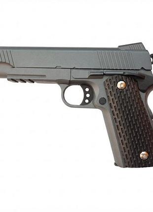 Игрушечный металлический пружинный пистолет на пластиковых пульках 6мм colt m1911 | игрушечное оружие для мальчика