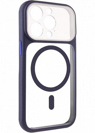 Чехол tpu+pc getman moon clear with magnetic fit для apple iphone 15 pro (6.1") blue