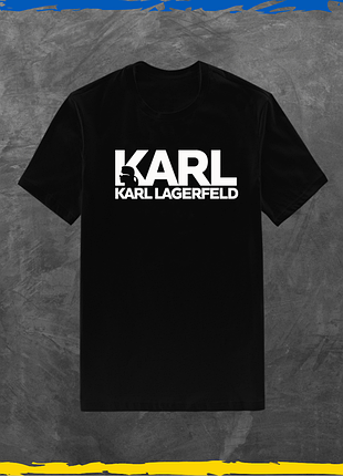 Футболка унисекс брендовая karl lagerfeld футболка из хлопка с принтом базовая черный, 2xl
